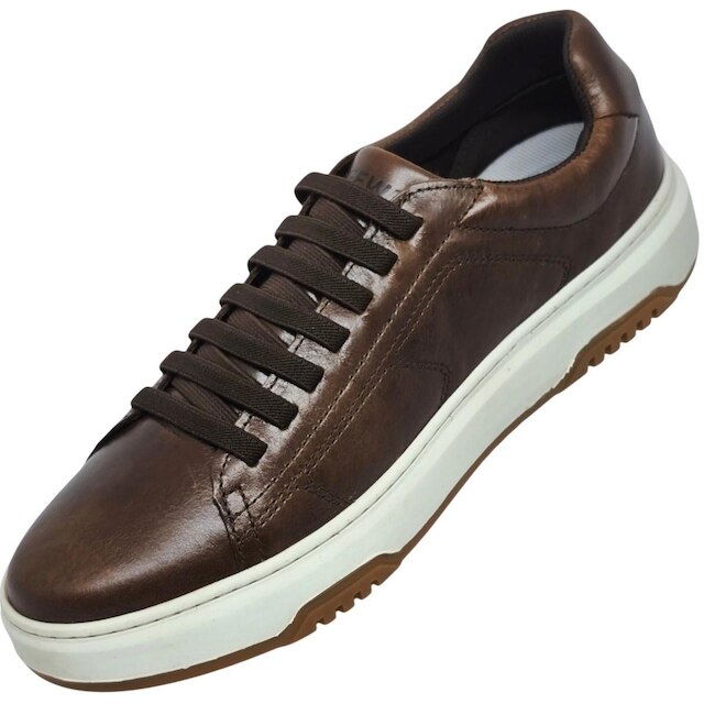 Sapatênis Masculino Casual Dia a Dia Trabalho Em Couro Com Elástico Ultra Confort Free Way Soul01