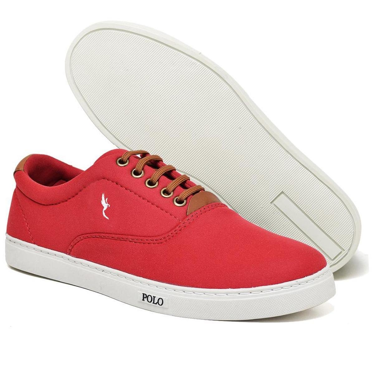Sapatênis Masculino Casual Polo Tenis Confortável e Bonito Barato -  Vermelho | Zattini