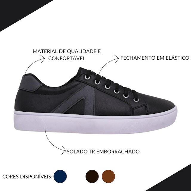 Sapatenis Masculino Com Ajuste Em Elástico Casual