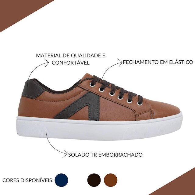 Sapatenis Masculino Com Ajuste Em Elástico Casual
