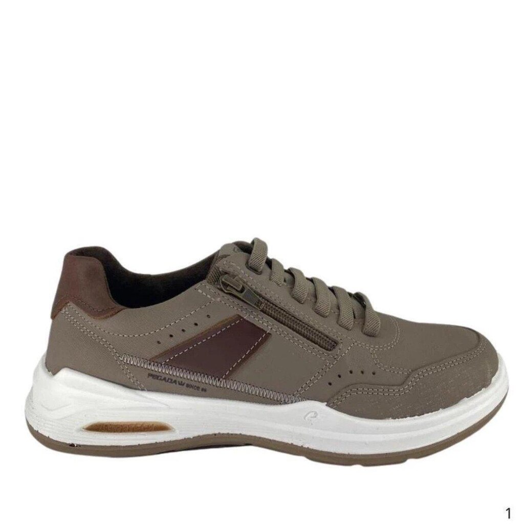 Sapatênis Masculino Conforto Couro 110507 Pegada - Areia