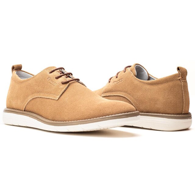 Sapatênis Masculino Couro Areia Comfort