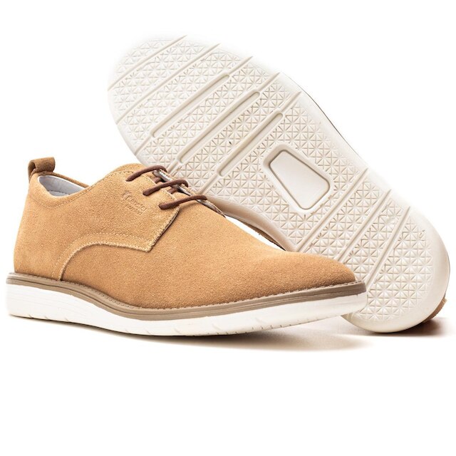 Sapatênis Masculino Couro Areia Comfort