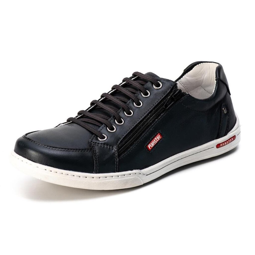 Sapatênis Masculino Couro Cadarço Liso Conforto Estilo Leve
