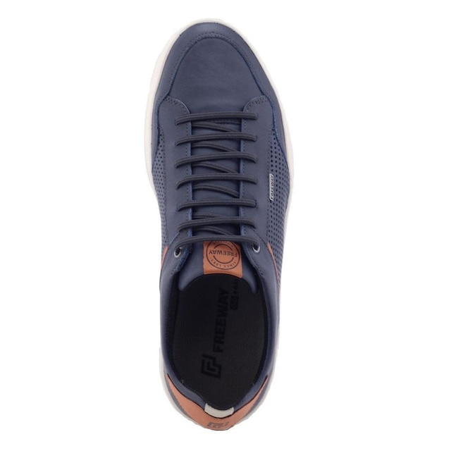 Sapatênis masculino Freeway Cavan 3983 Couro Evolution Cielo