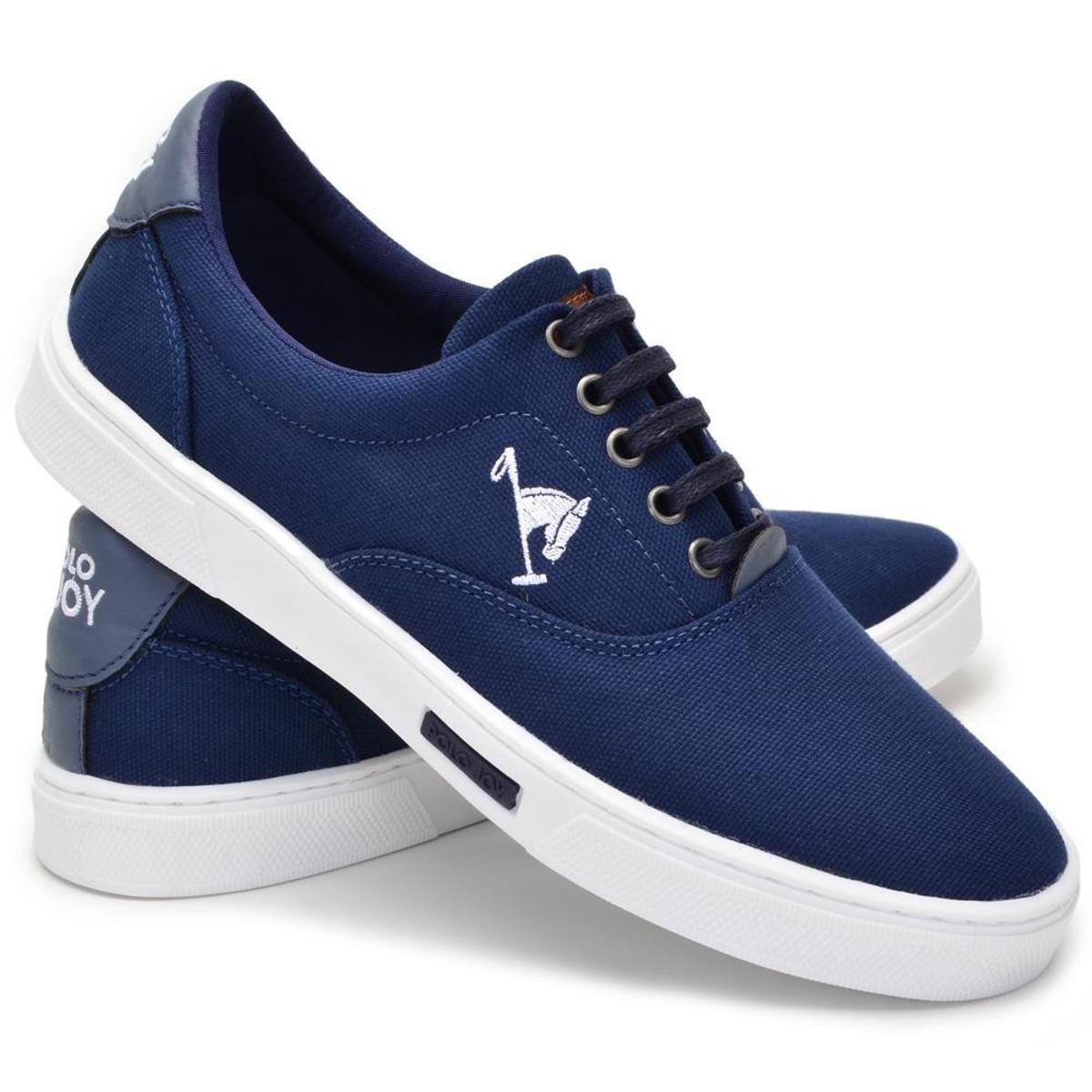 Sapatênis Masculino Polo Joy Lona Algodão Logo Dia a Dia - Marinho Menor preço em Sapatênis Masculino Polo Joy Lona Algodão Logo Dia a Dia - Marinho