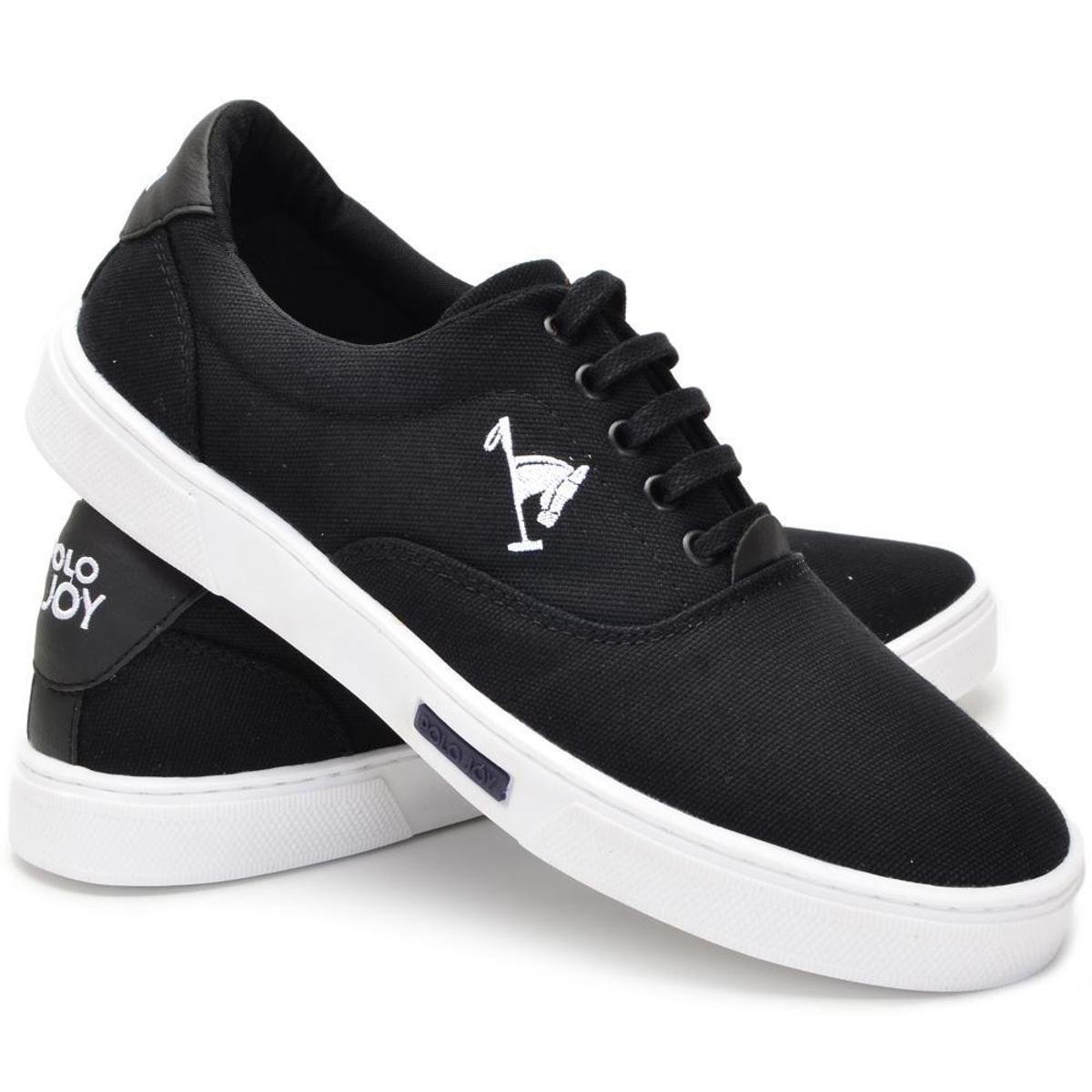 Sapatênis Masculino Polo Joy Lona Algodão Logo Dia a Dia - Preto+Branco é ruim? Sapatênis Masculino Polo Joy Lona Algodão Logo Dia a Dia - Preto+Branco é boa?