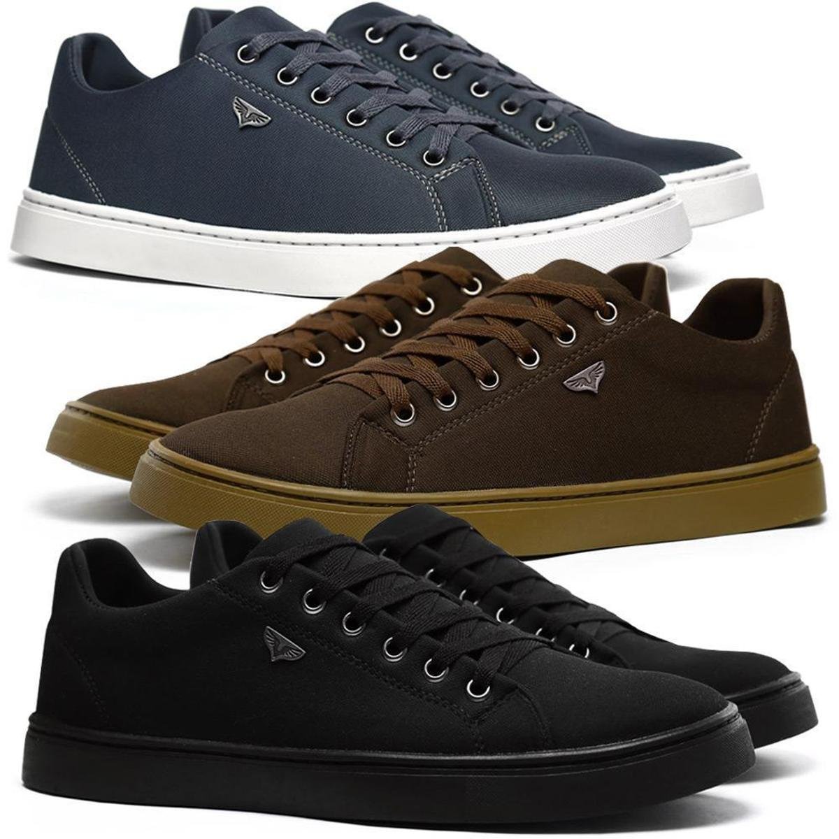 Sapatenis Masculino Sb Kit Com 3 Pares de Tenis Casual Conforto e Leve !! - Preto+Marrom é ruim? Sapatenis Masculino Sb Kit Com 3 Pares de Tenis Casual Conforto e Leve !! - Preto+Marrom é boa?