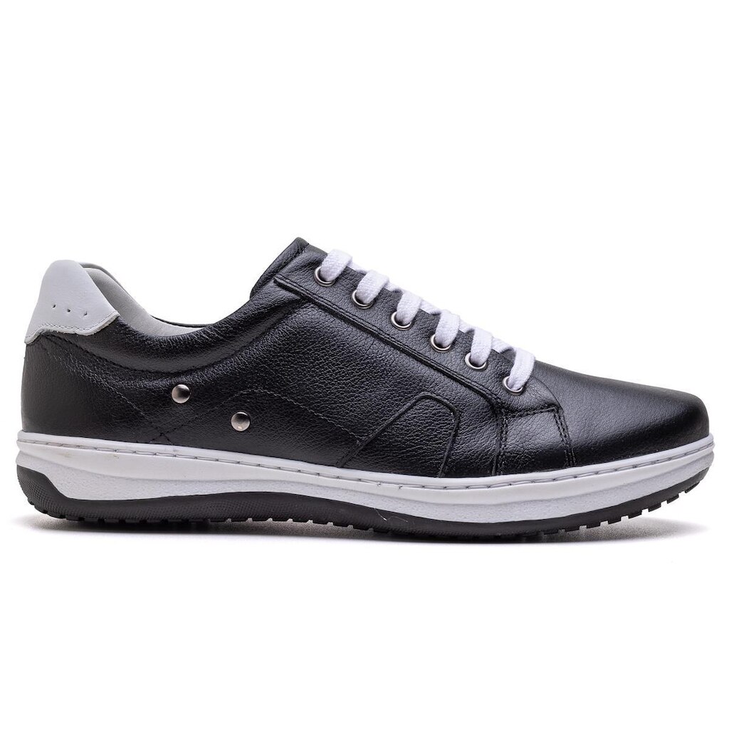 Sapatênis Masculino Ultra Comfort em Couro Preto