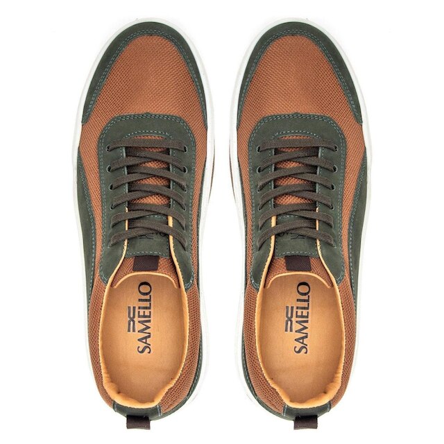 Sapatenis Masculino Zepellin Nobuck Verde Militar/nylon Bege Samello