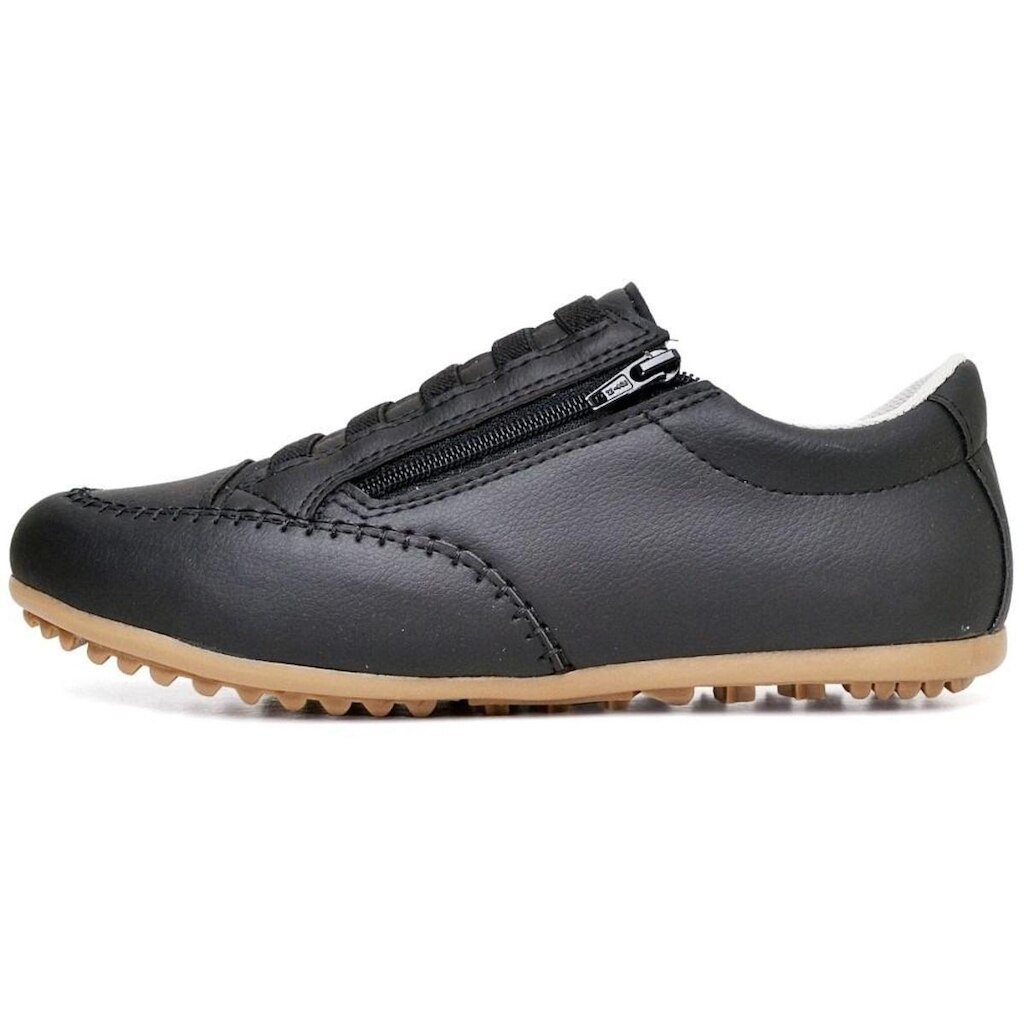 Sapatenis Mocassim Casual Feminino Calce Facil Ziper Lateral Solado Borracha Palmilha EVA Macio