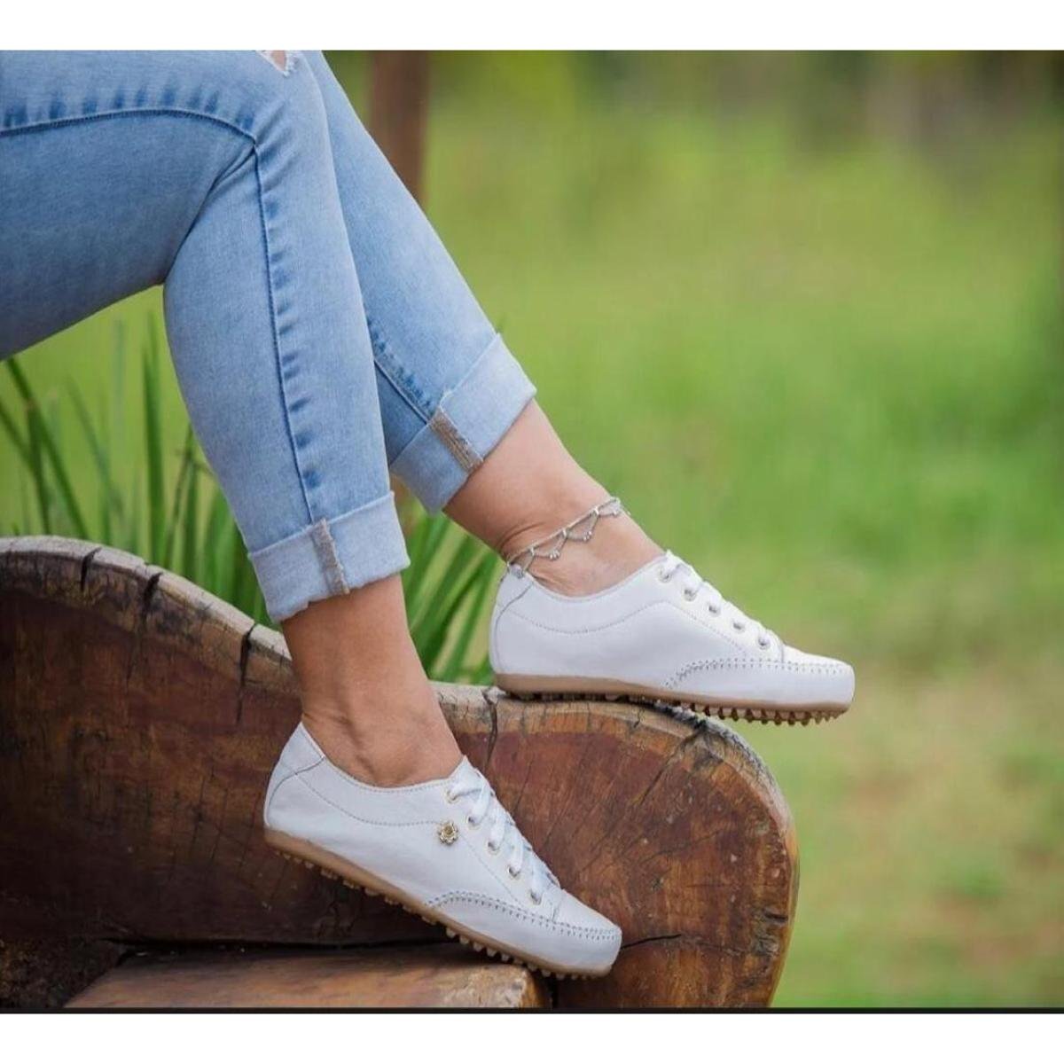 Sapatênis Mocatênis De Couro Feminino Confort Metal - Branco Menor preço em Sapatênis Mocatênis De Couro Feminino Confort Metal - Branco