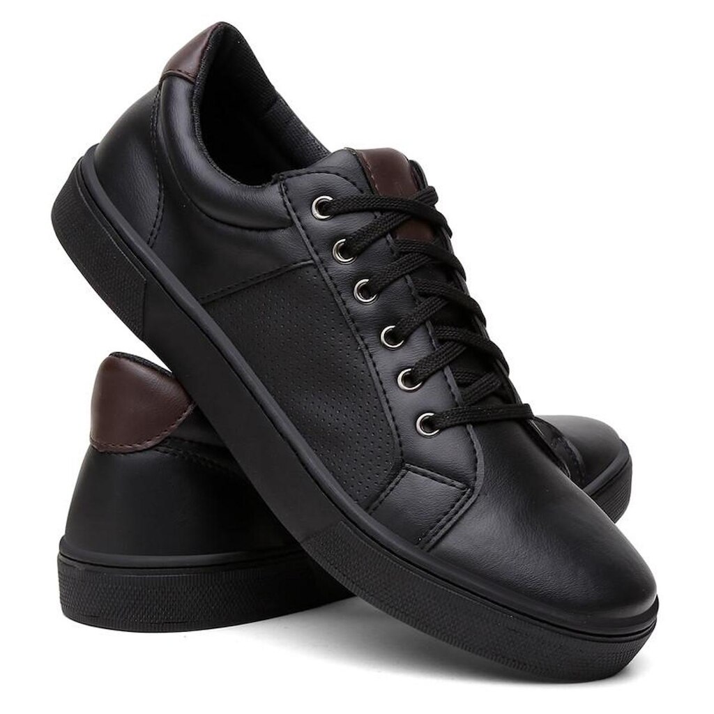 Sapatenis Moda Masculina Couro Legitimo Casual Dia a Dia Solado em Borracha Leve Macio