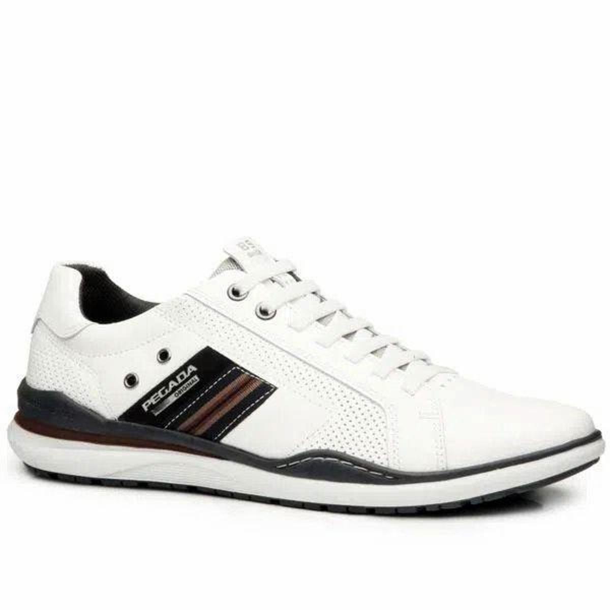 Sapatênis Pegada 119104-01 Couro Napa Soft Branco Masculino - Branco Menor preço em Sapatênis Pegada 119104-01 Couro Napa Soft Branco Masculino - Branco