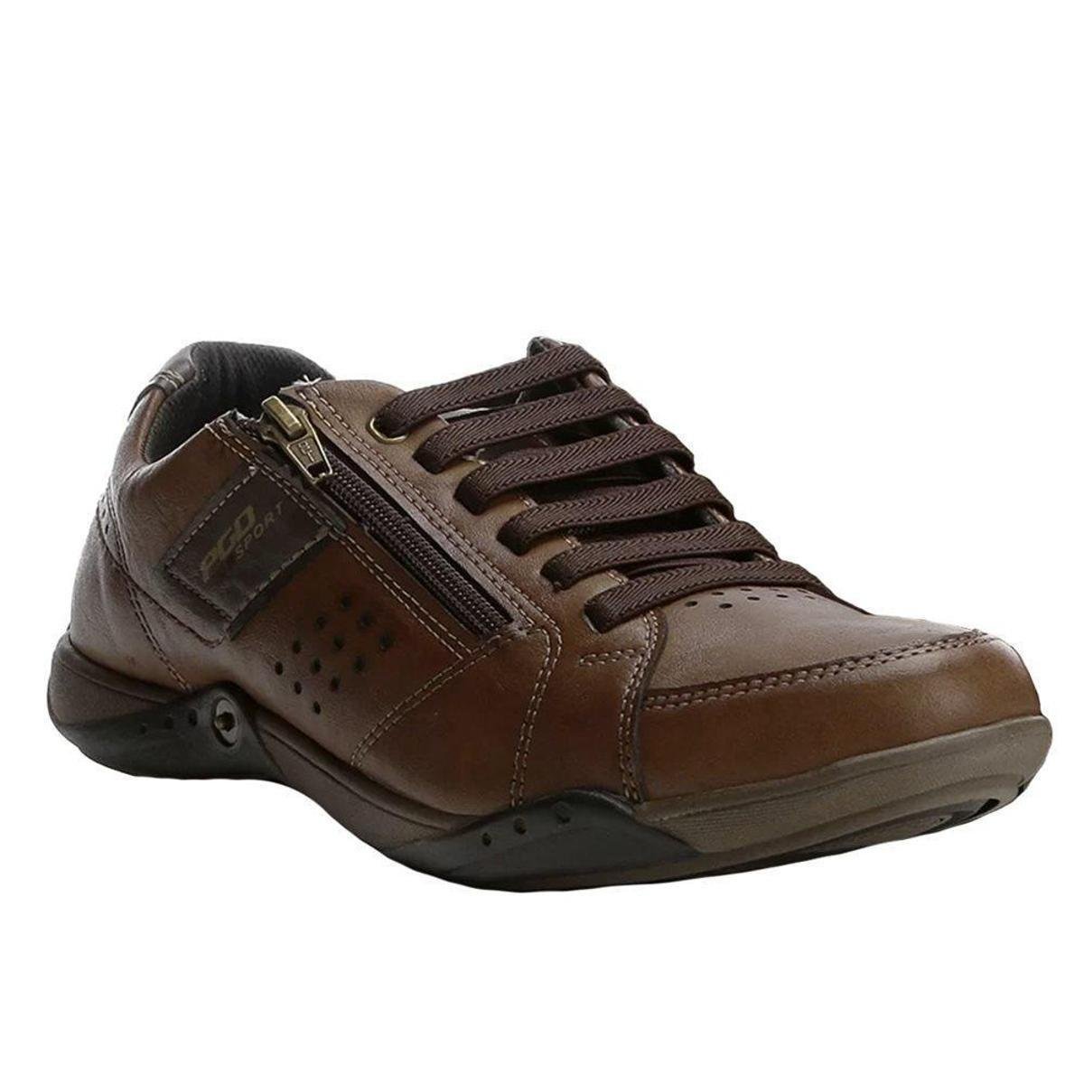 Sapatênis Pegada Cross Sport Masculino - Pinhão - Marrom Menor preço em Sapatênis Pegada Cross Sport Masculino - Pinhão - Marrom