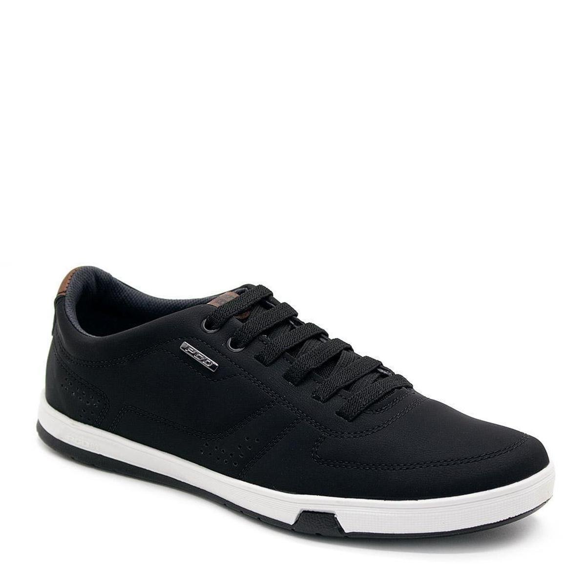 Sapatênis Pegada Masculino Microfibra 170418 Preto Menor preço em Sapatênis Pegada Masculino Microfibra 170418 Preto