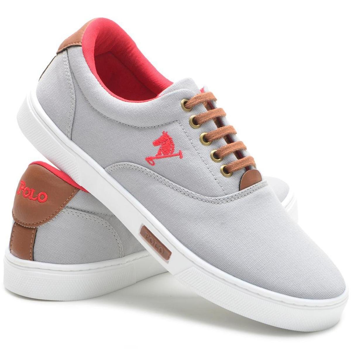 Sapatênis Polo Joy Masculino Leve Macio Confortável Casual - Cinza Claro |  Zattini