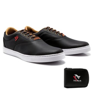 Sapatênis Polo North Masculino Casual Confortável + Carteira