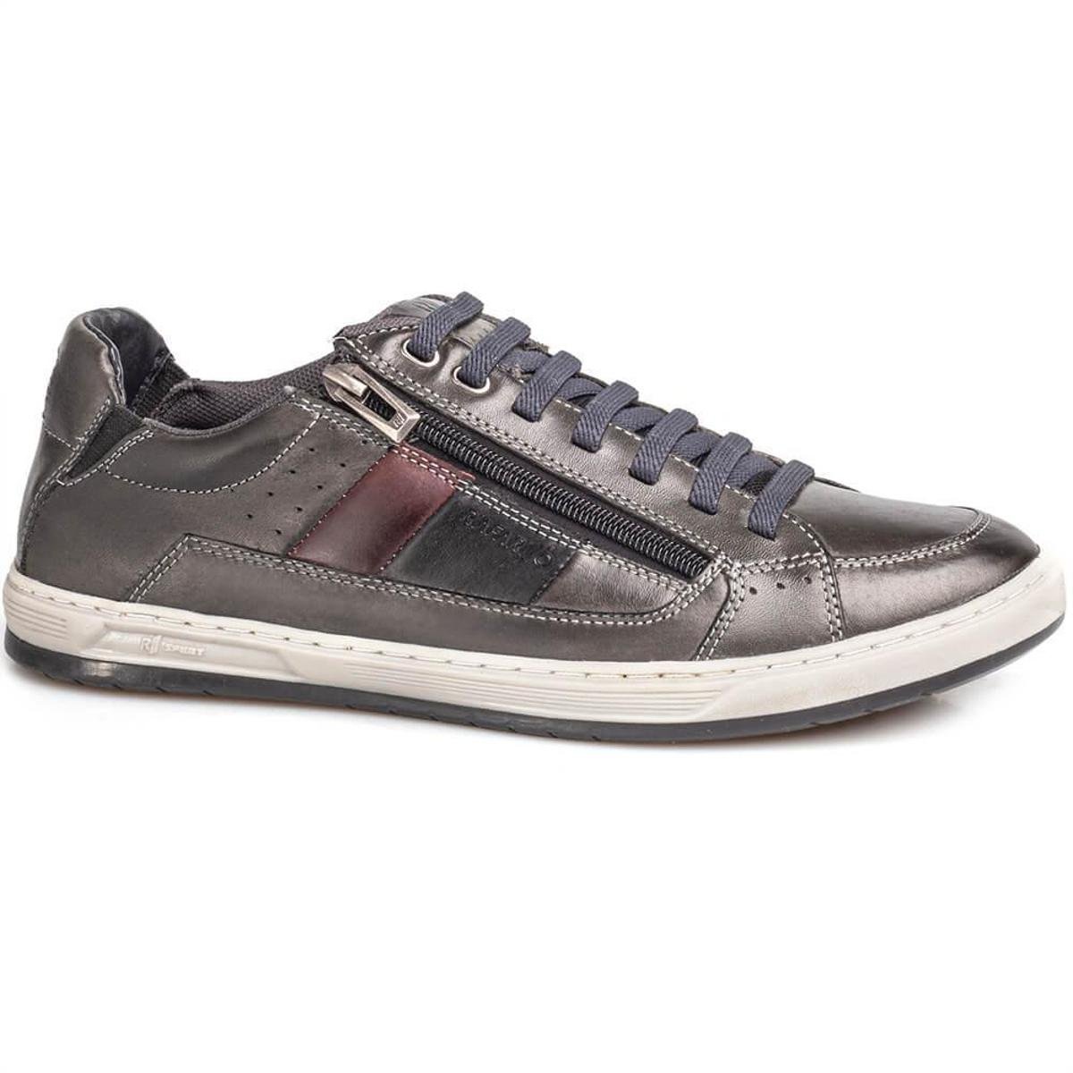Sapatênis Rafarillo Couro Masculino Flash 65002-05 - Chumbo Menor preço em Sapatênis Rafarillo Couro Masculino Flash 65002-05 - Chumbo