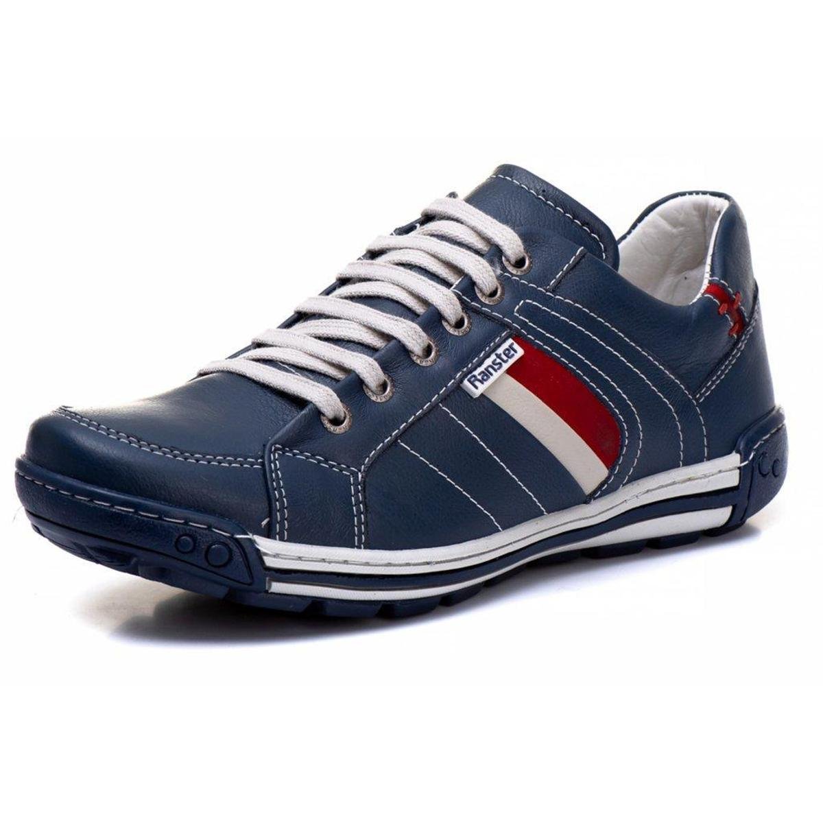 Sapatênis Ranster Comfort em Couro Preto 43 - Azul | Zattini