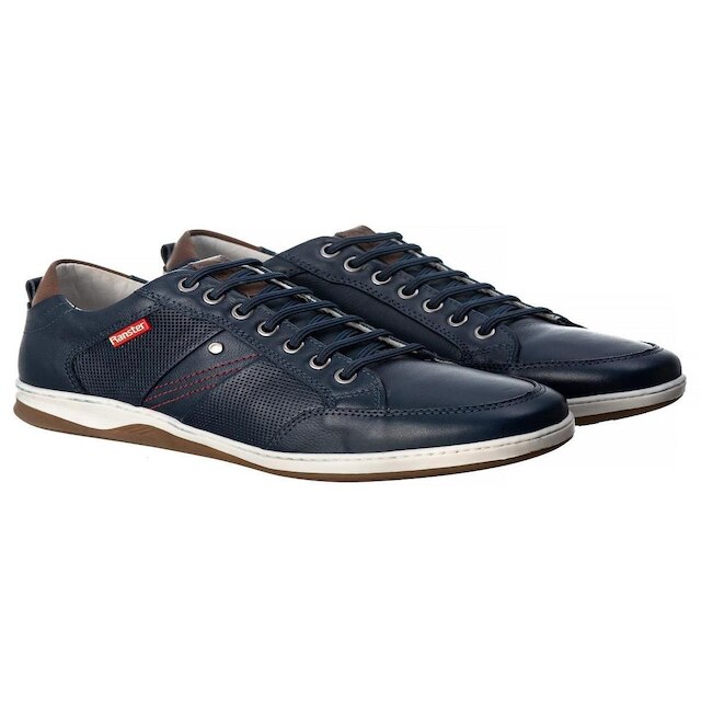 Sapatênis Ranster Masculino Em Couro Confortável Azul 3010 AZUL