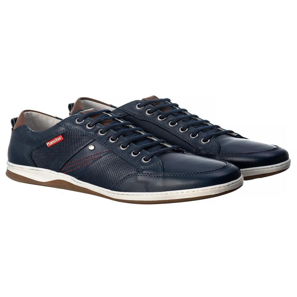 Sapatênis Ranster Masculino Em Couro Confortável Azul 3010 AZUL