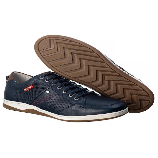 Sapatênis Ranster Masculino Em Couro Confortável Azul 3010 AZUL