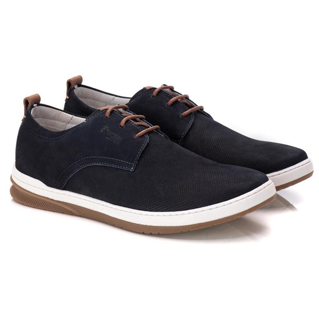 Sapatênis Ranster Masculino Em Couro Confortável Azul Navy 7000 AZUL NAVY