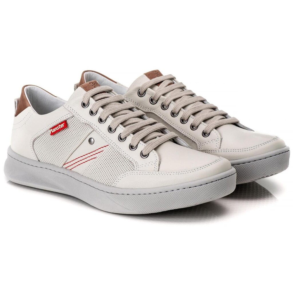 Sapatênis Ranster Masculino Em Couro Confortável Off White 3020 OFF WHITE