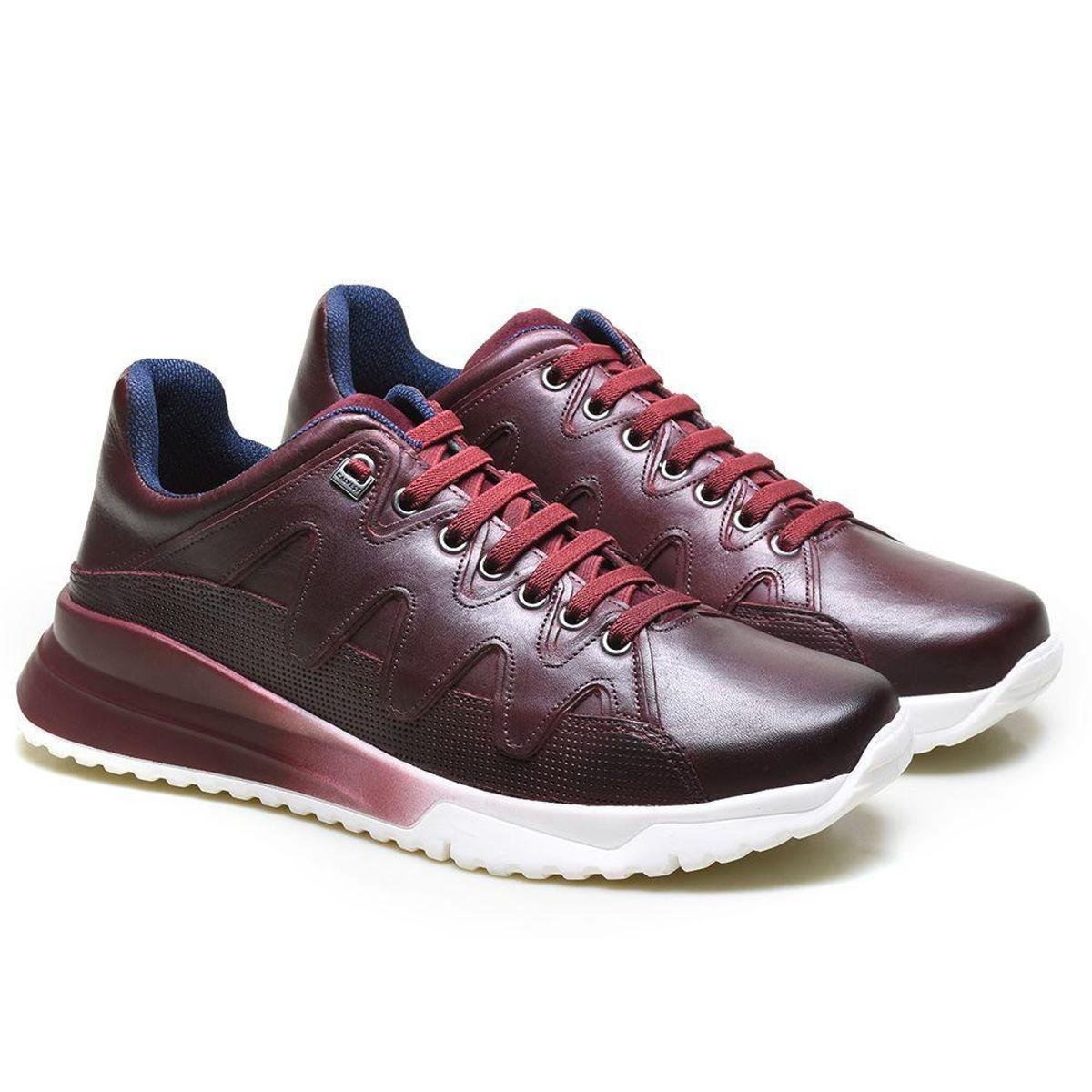 Sapatênis Supertech em Couro Calvest Masculino - Bordô | Zattini