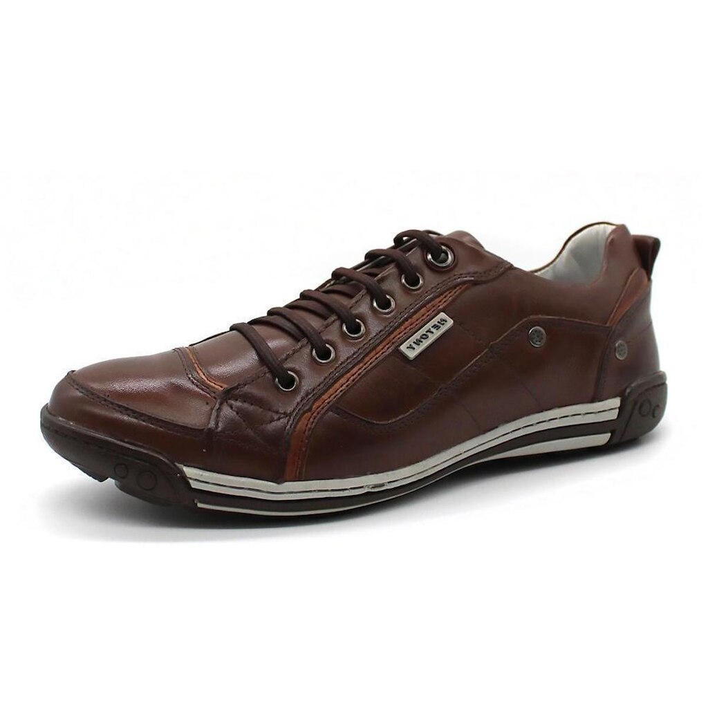 Sapatenis Tenis Casual Masculino Em Couro Forrado Solado Borracha Palmilha Gel Excelente Qualidade
