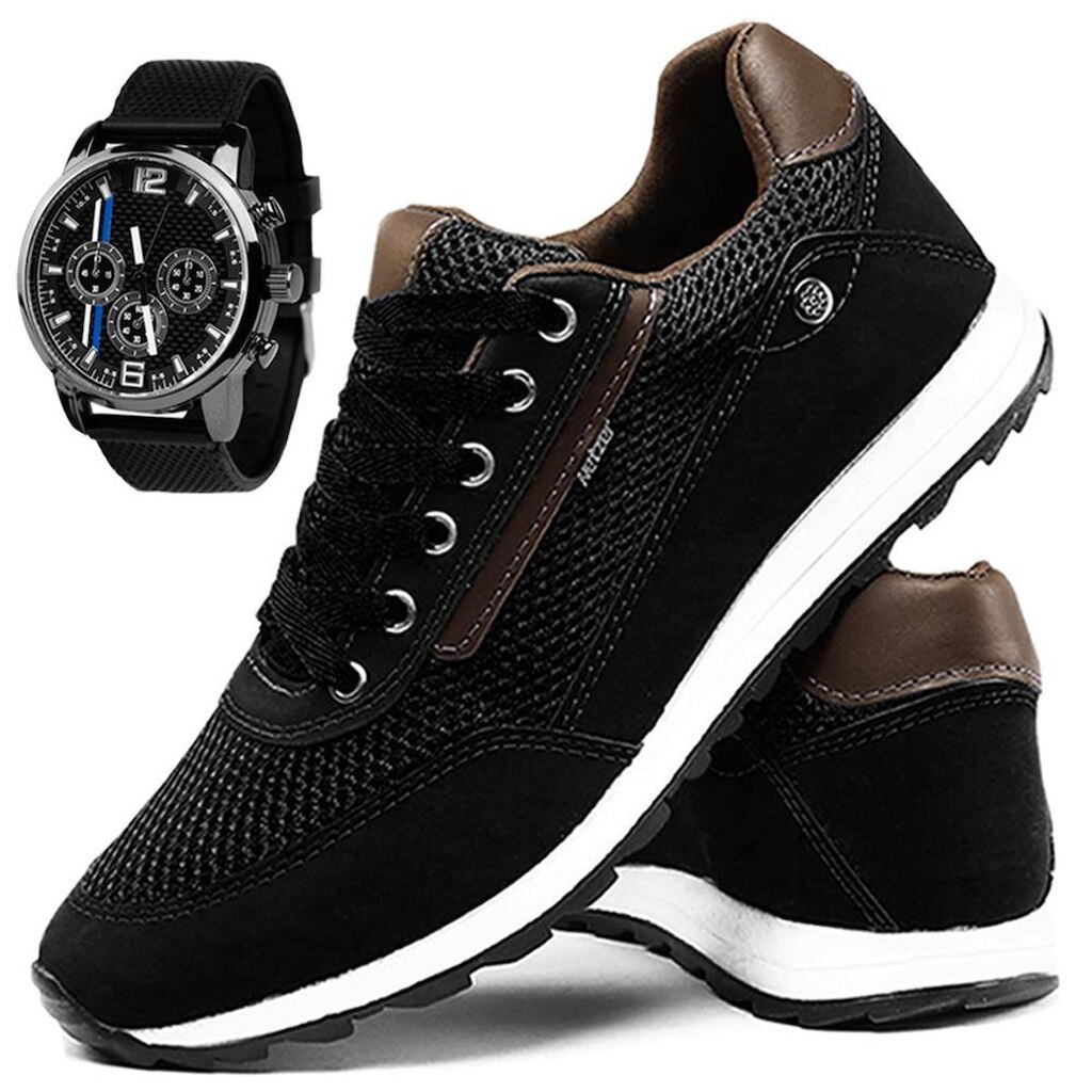 Sapatênis Tênis Masculino Sapatofran Casual Esporte Fino + Relógio