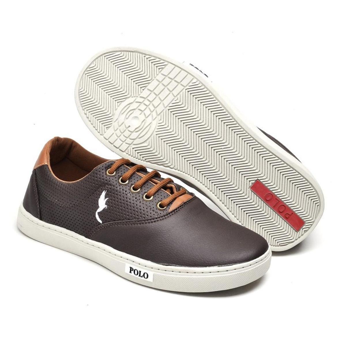 Sapatênis Tênis Polo Blu Masculino Meninos Barato e Confortavel !! - Marrom  | Zattini
