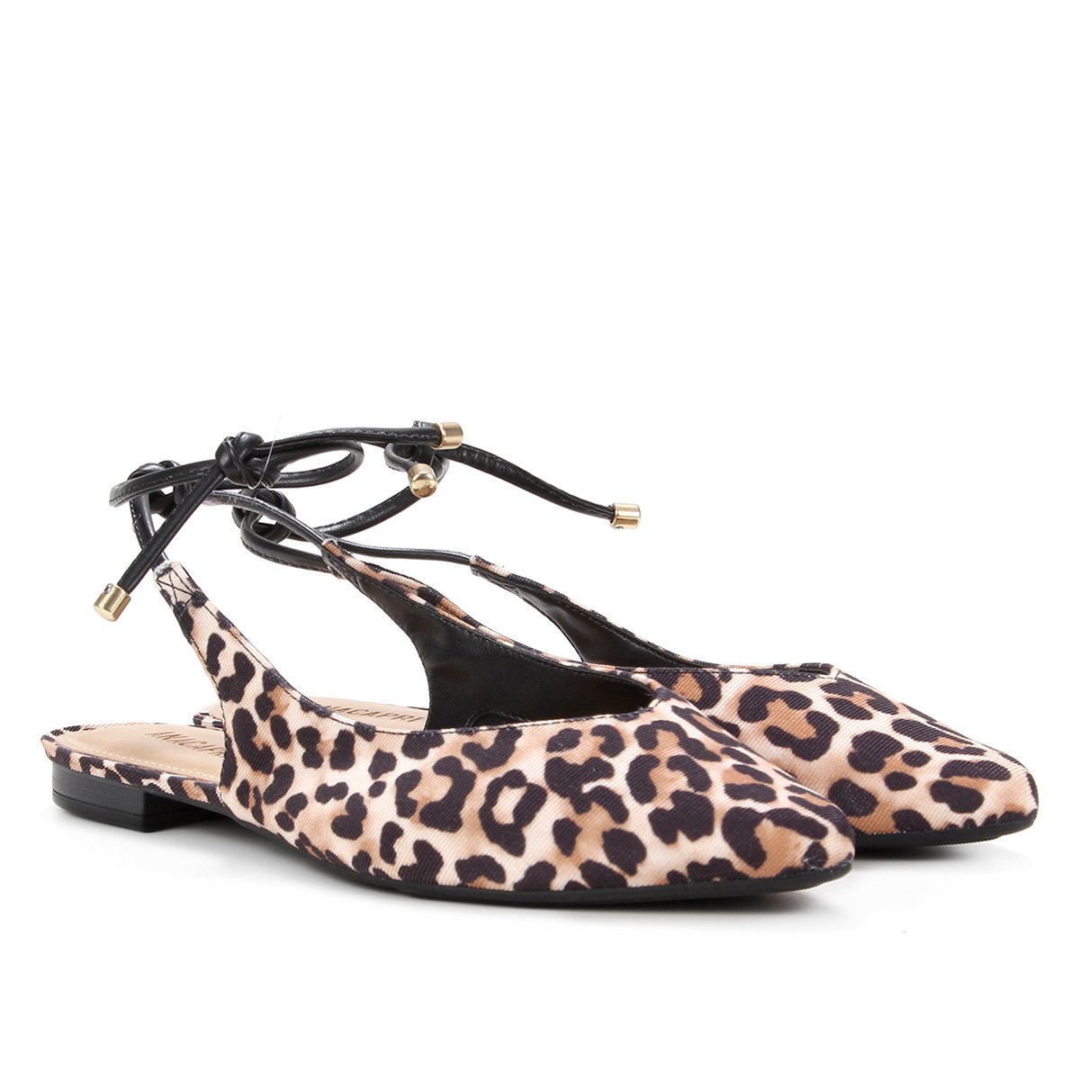 Sapatilha Anacapri Onça Amarração Feminina - Caramelo+Preto Menor preço em Sapatilha Anacapri Onça Amarração Feminina - Caramelo+Preto