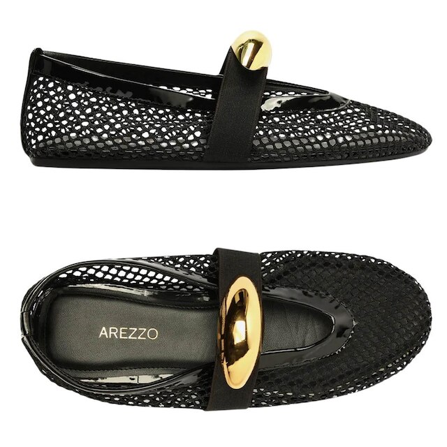 sapatilha Arezzo boneca tecido tela metal