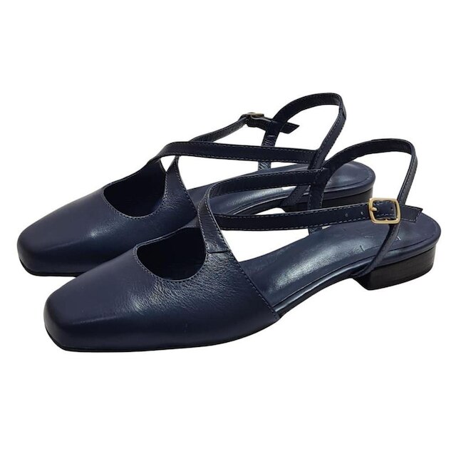 Sapatilha Bailarina Bx Couro Azul Galaxy