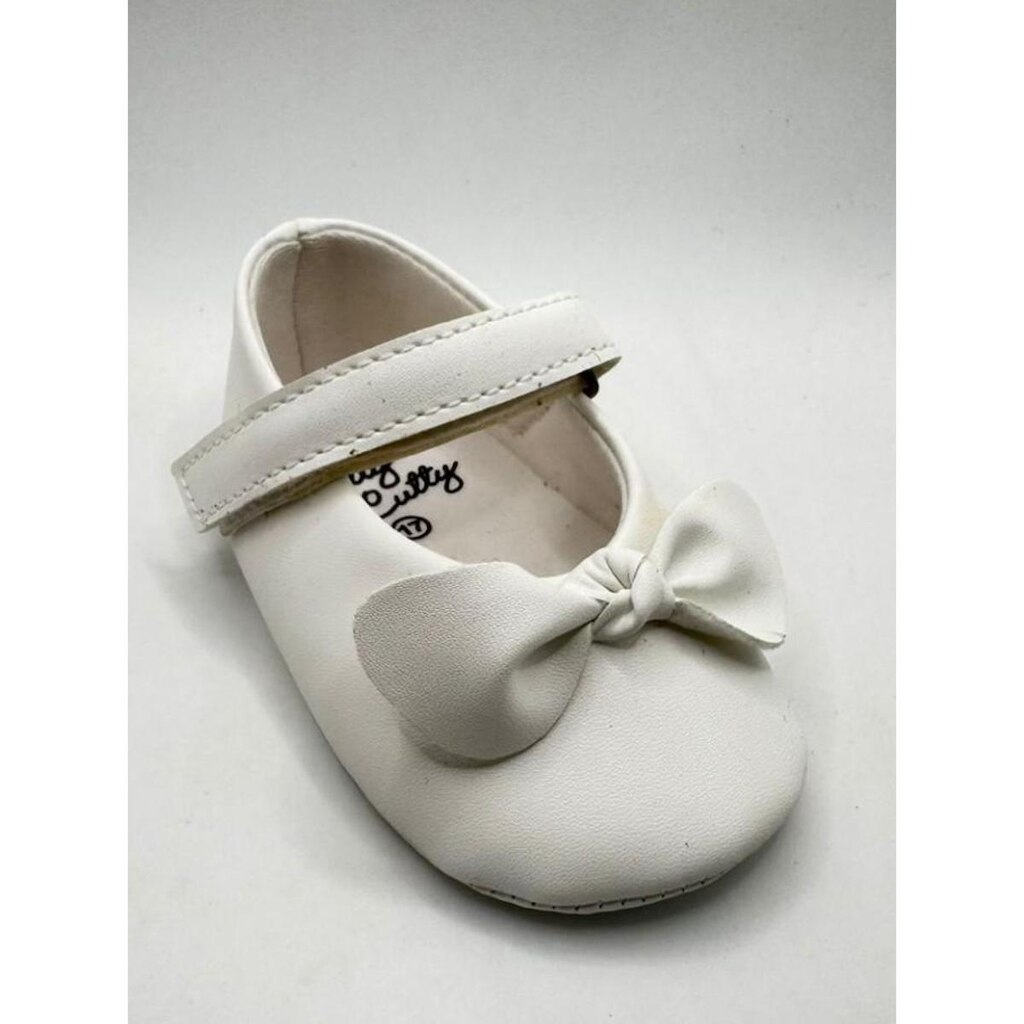 Sapatilha Bebe Sapato Boneca Branco Laço Velcro Confort