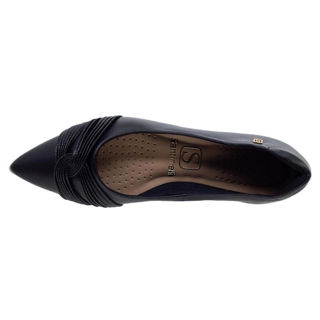 Sapatilha Bico Fino Feminina Santinelli 1600004 Preta