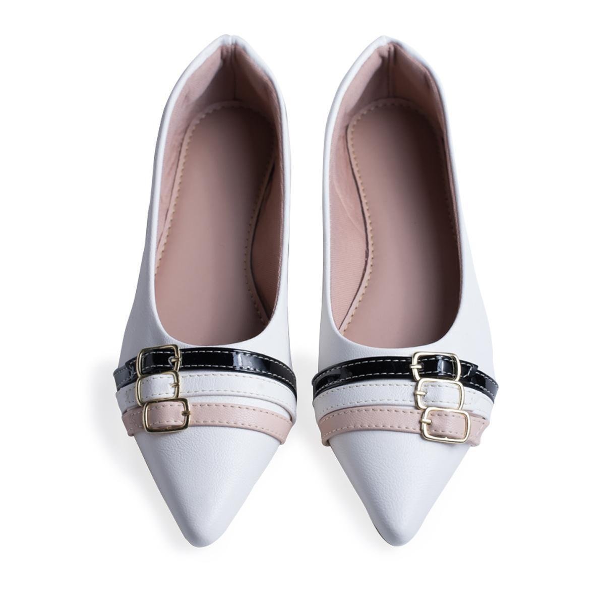 Sapatilha Bico Fino Fivela Verniz Clássicas Comfort Menor preço em Sapatilha Bico Fino Fivela Verniz Clássicas Comfort