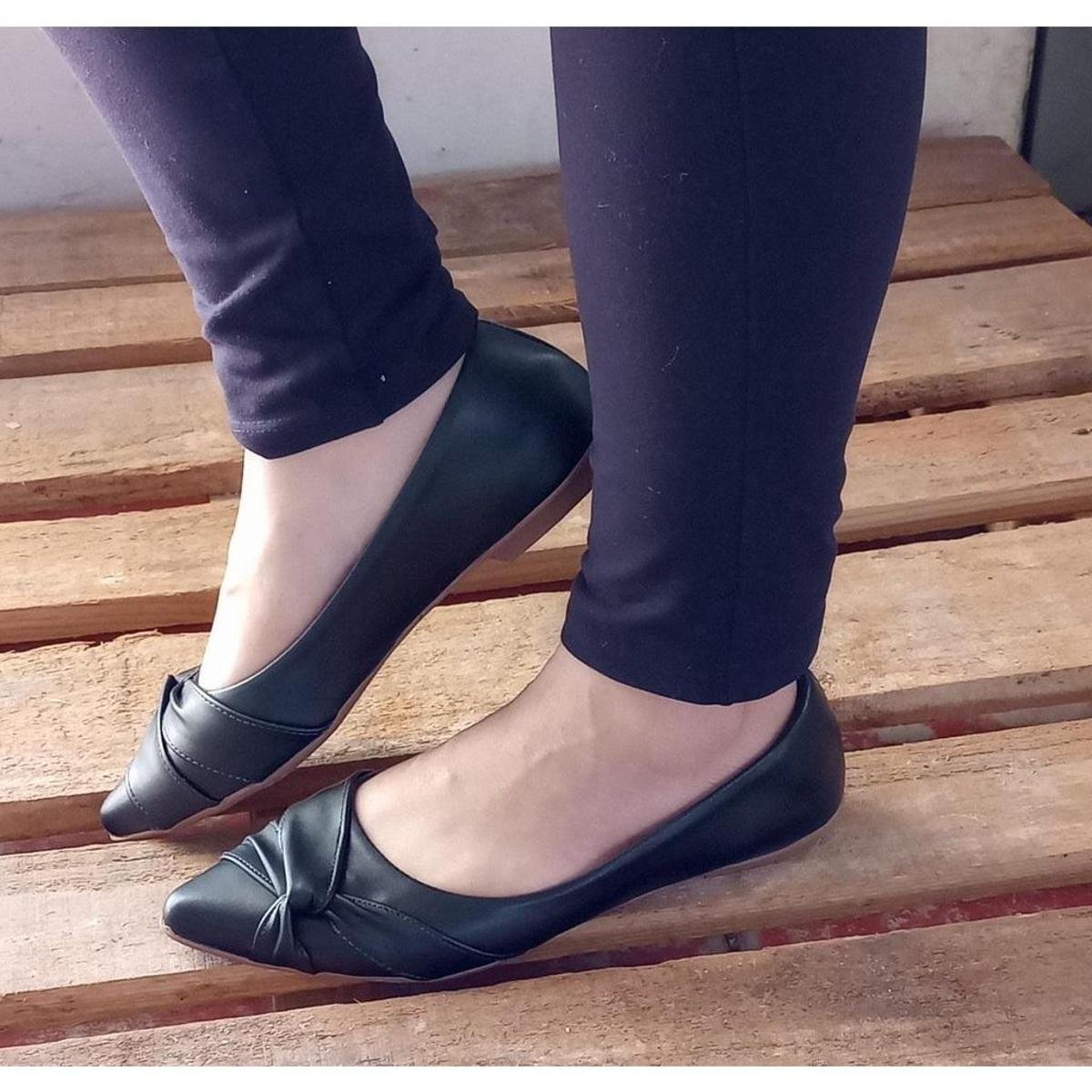 Sapatilha Bico Fino Napa Casual Feminino Detalhe Cruzado Sapato Conforto 34 ao 40 Menor preço em Sapatilha Bico Fino Napa Casual Feminino Detalhe Cruzado Sapato Conforto 34 ao 40