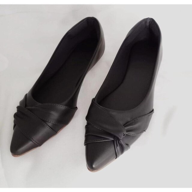 Sapatilha Bico Fino Napa Casual Feminino Detalhe Cruzado Sapato Conforto 34 ao 40