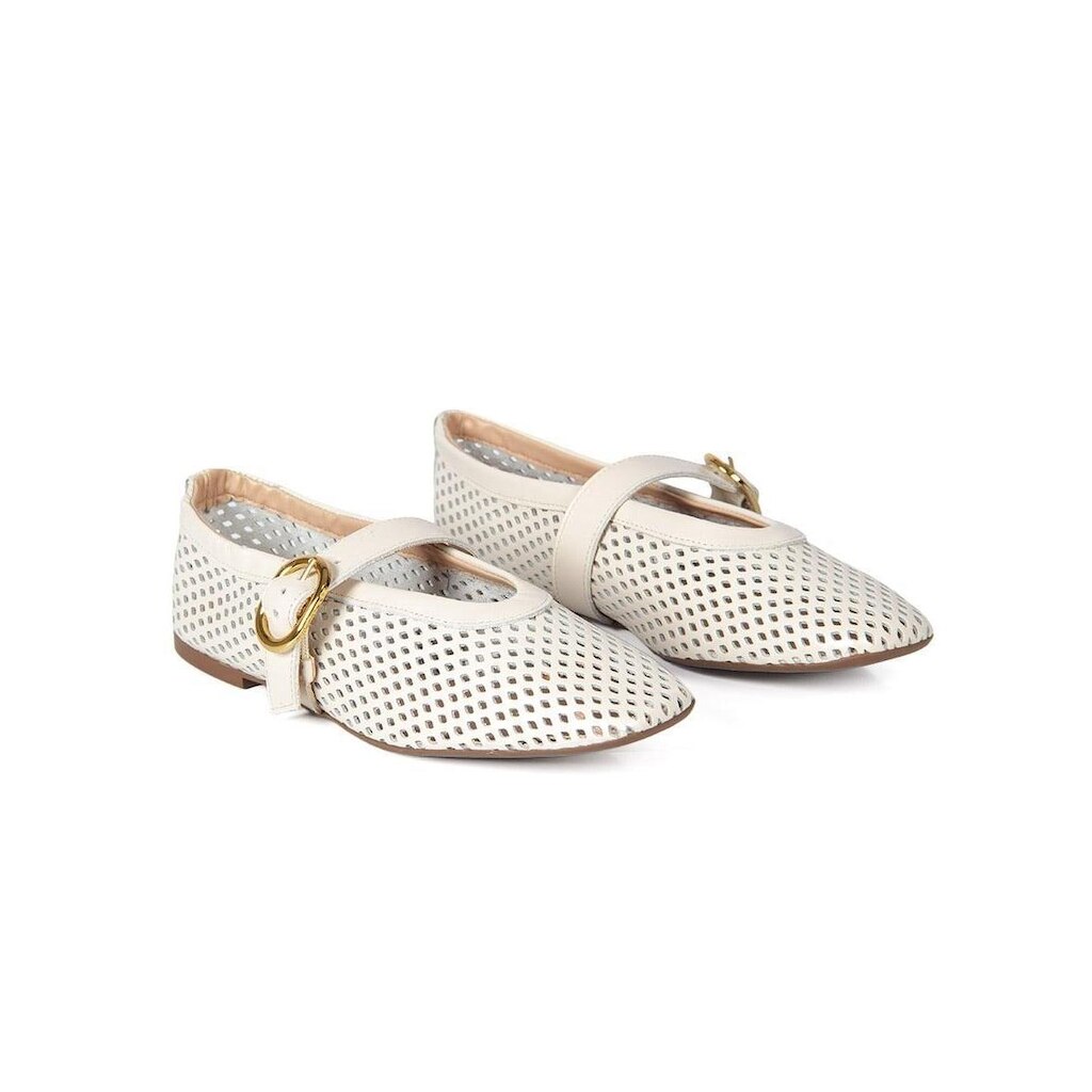 Sapatilha Bico Quadrado Giulia Domna Off White