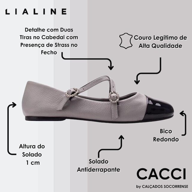 Sapatilha Boneca Couro Adis Lia Line + Natália Toscano