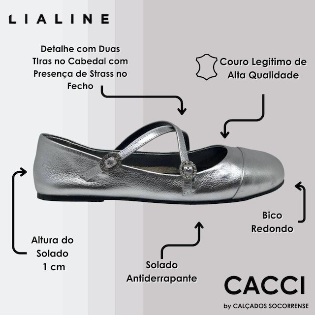 Sapatilha Boneca Couro Adis Lia Line + Natália Toscano