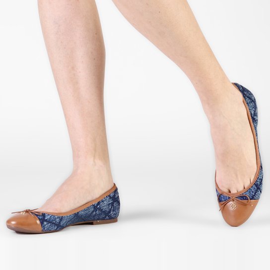 Sapatilha Capodarte Jeans Matelassê - Caramelo