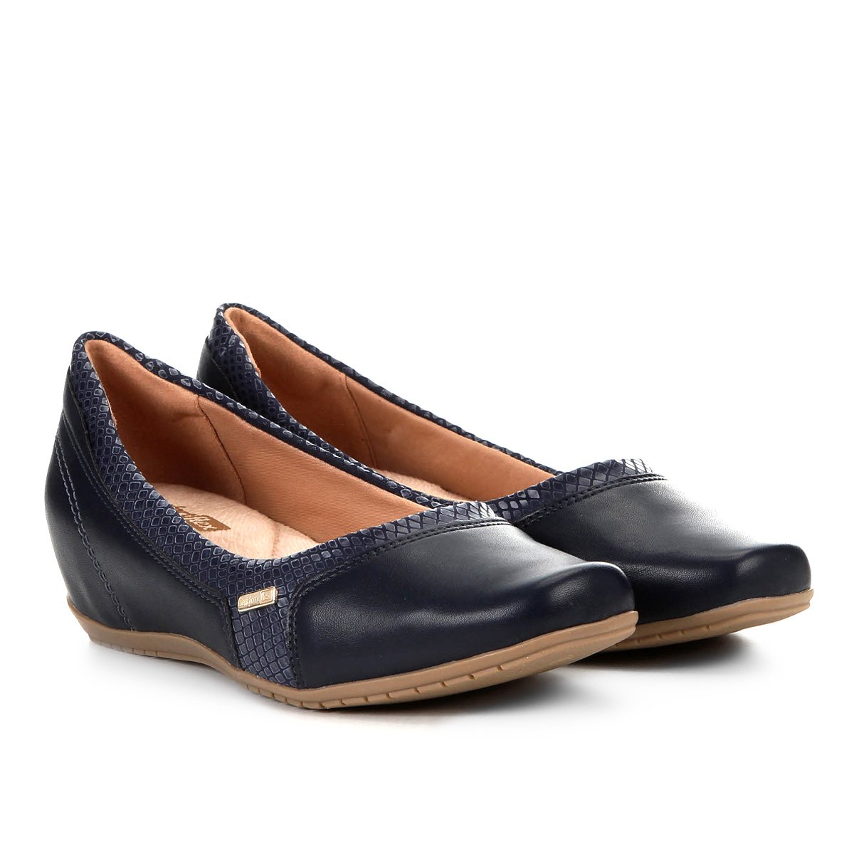 Sapatilha Comfortflex Anabela Salto Embutido Feminina - Marinho Menor preço em Sapatilha Comfortflex Anabela Salto Embutido Feminina - Marinho