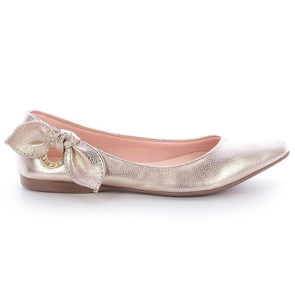 Sapatilha Contramão Lisa Bico Fino Laço Feminina Zattini