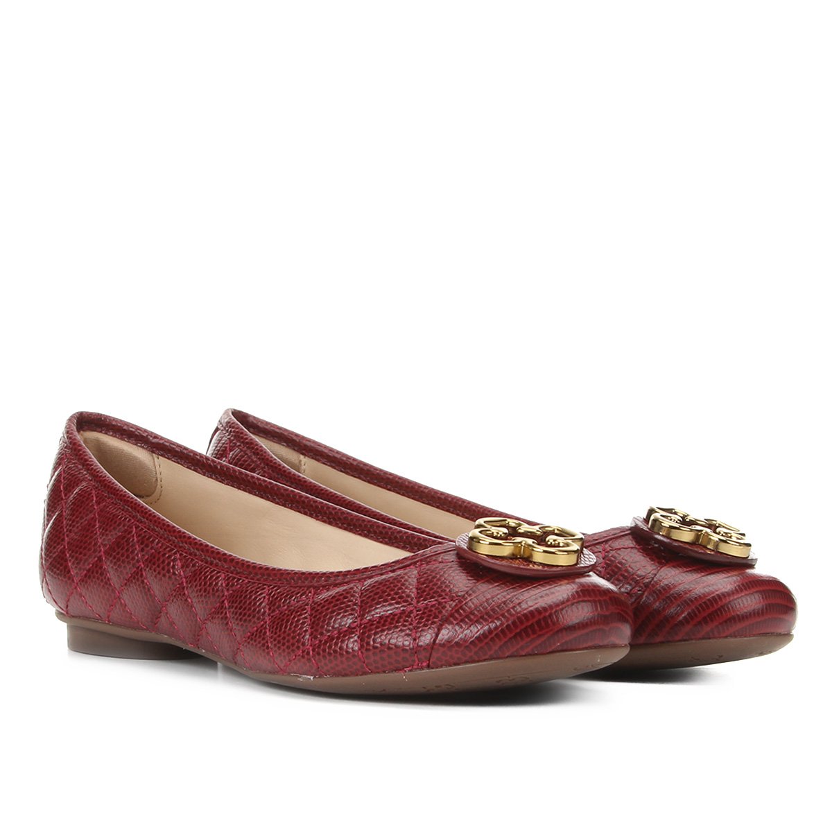 Sapatilha Couro Capodarte Bico Redondo Matelassê Feminina - Vinho Menor preço em Sapatilha Couro Capodarte Bico Redondo Matelassê Feminina - Vinho