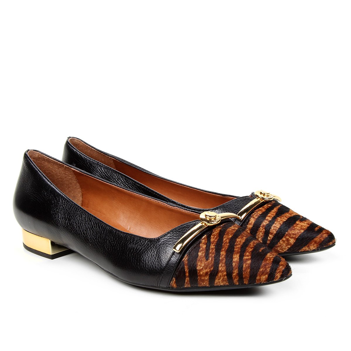 sapatilha animal print bico fino