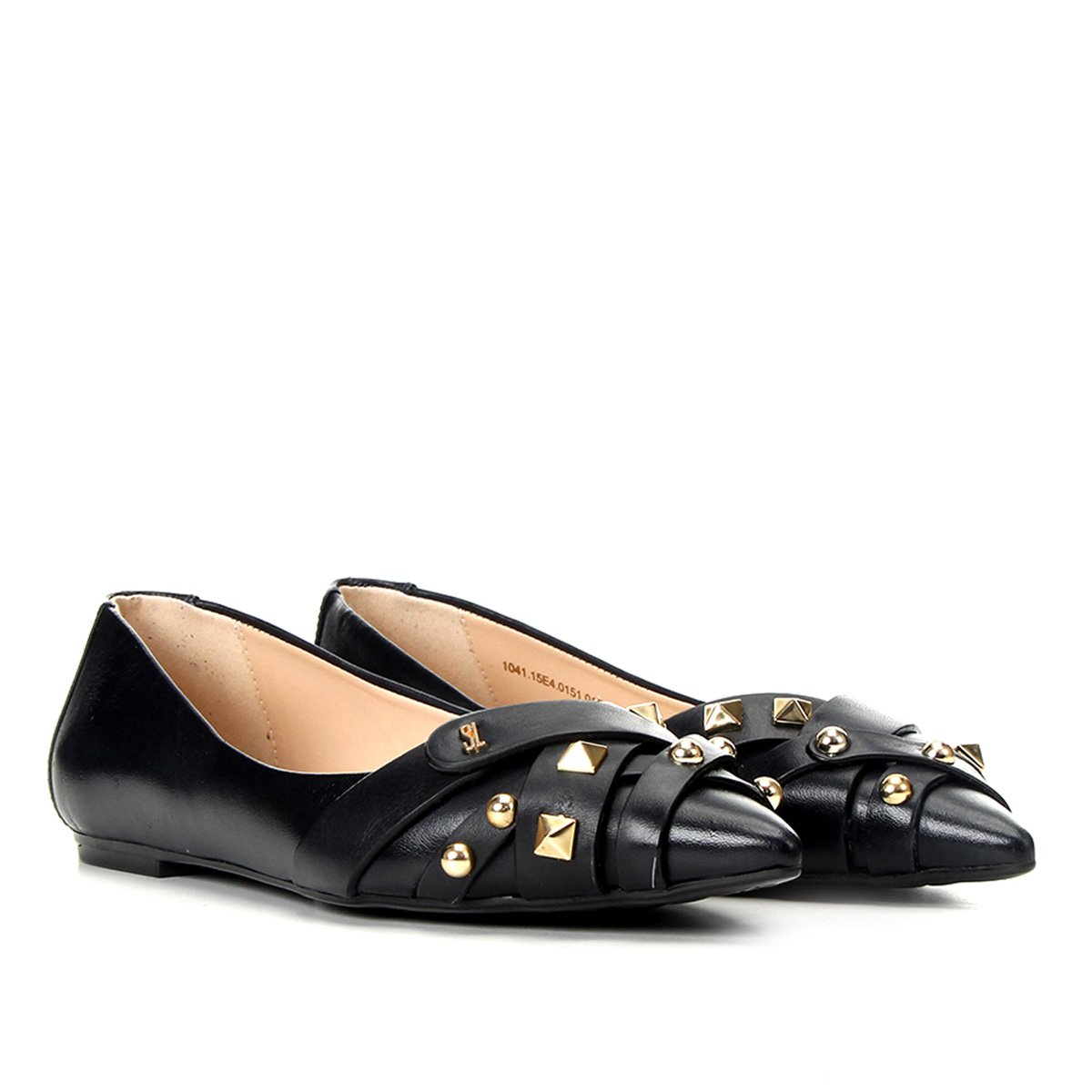 Sapatilha Couro Santa Lolla Napa Confort Tachas Bico Fino Feminina - Marinho Menor preço em Sapatilha Couro Santa Lolla Napa Confort Tachas Bico Fino Feminina - Marinho